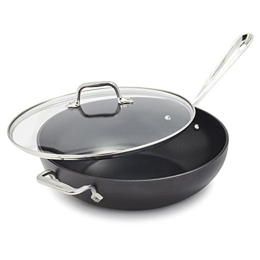 All-Clad Hard Anodized Nonstick Dishwasher Safe PFOA Free Chefs Pan / Wok Cookware, 12-Inch, Black
