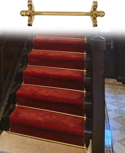 Juego de 5 barras de escalera para corredores de 80 cm, barra tubular con accesorios de soporte para cubrir el suelo seguro, ideal para escalones alfombrados y mejora de la decoración del hogar