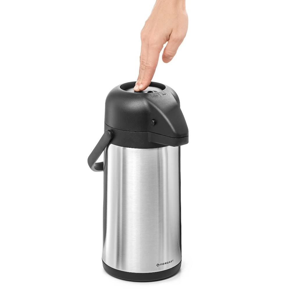 Termo con Bomba | Capacidad 2,5 Litros | Termo | Termo con Bomba | Termo de Acero Inoxidable Aislado | Botella Aislada | Cafetera con Bomba | Cómodo mango plegable