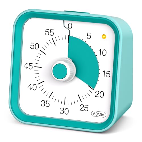 InfPokid Visueller Timer Kinder mit Pausenfunktion, 60 Minuten Countdown Timer für Kinder Schreibtischstudie, Bürotisch und Meetings, Kochen in der Küche, Leises Zeitmanagement für ADHS (Grün)