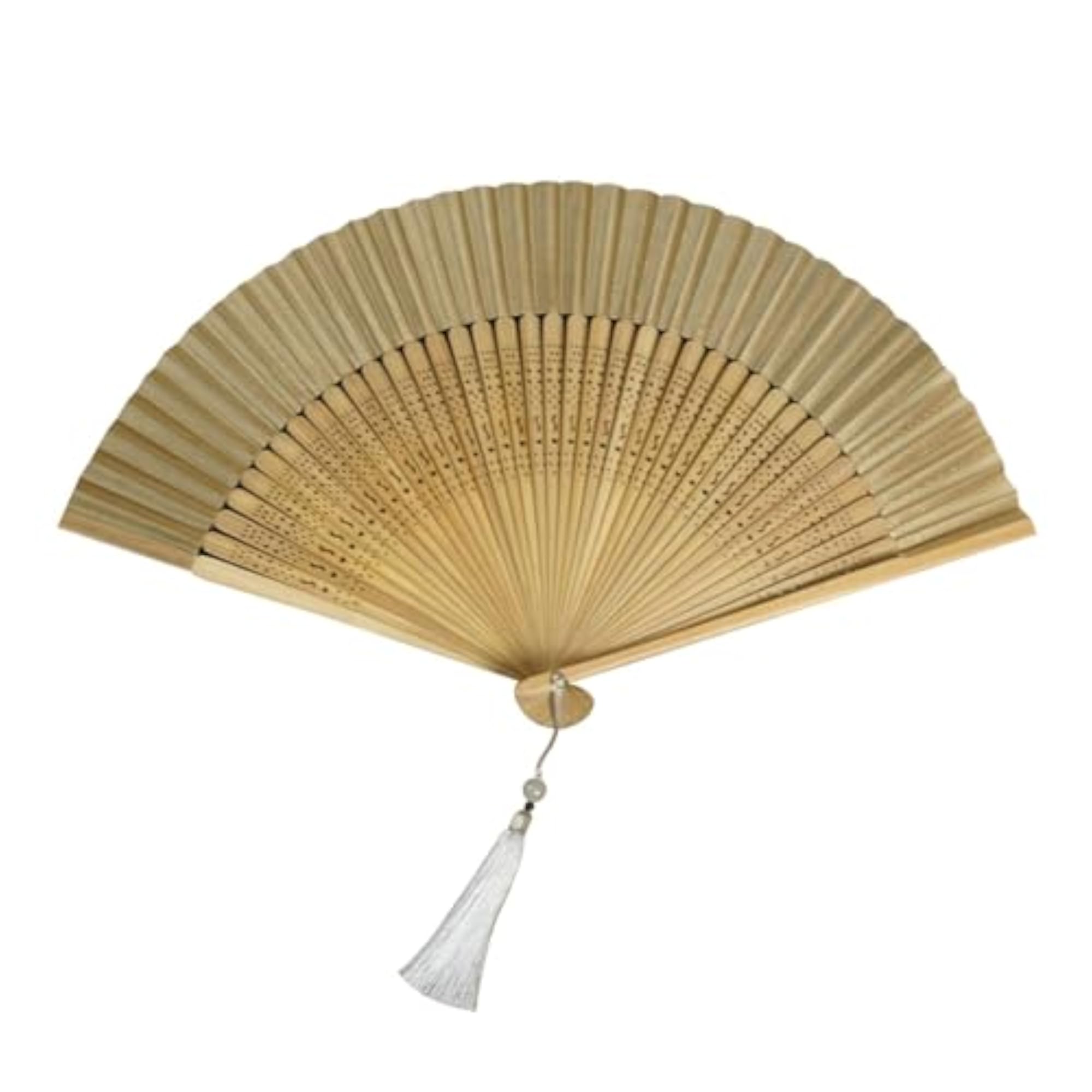 Bamboo Silk Folding Hand Fan for Party Performance, Brown
