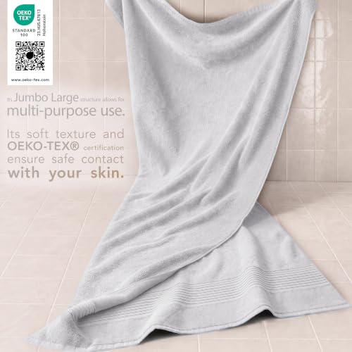 Image of Cotton Paradise 100% Cotton Hand Towels, 2 Piece 35x70 Hand Bath Towels, Silver Grey