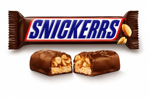 Image of Snickerrs Chocolate Bars, Peanut Nougat, Pack of 24, 50g Each (imported) with Free Flavourito Kunafa Pistachio Chocolate Bar, 20g By Decadent Foods