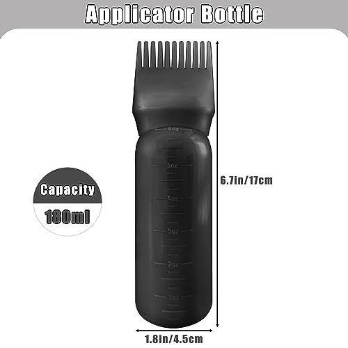 FYJLXF 2 frascos aplicadores de pente de raiz, pincel aplicador de tintura de cabelo de 170 g, frasc