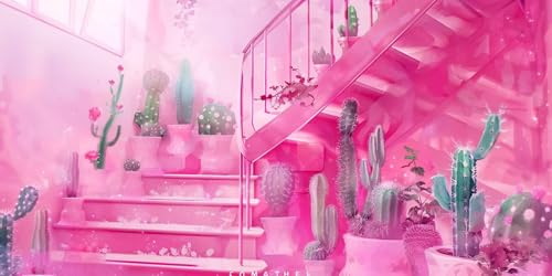 Diamond Painting Escalier Cactus pour Décoration Murale Salon et Entrée 35x70 cm