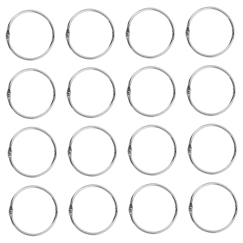 IWOWHERO 24Pcs Curtain Rings Silver Buckle Hoops for Shower and Home Decor Easy to Install Modern Design Fits Rods for Stylish Bathroom