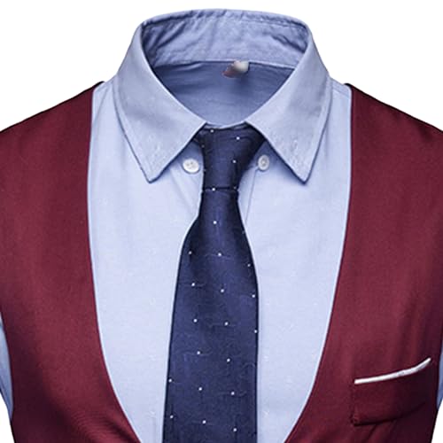 Maiyifu-GJ Men's Casual Business Suit Vest V-Neck Slim Fit Formal Dress Vests Solid Color Waistcoat for Suit or Tuxedo3