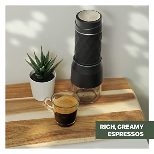 Kopipresso Espresso Press Compact Portable Espresso Maker (Manual Powered) For Capsules And Ground Coffee With All Adaptors And Lightweight Design Makes Rich, Bold Crema For Travel Hiking Sports Outdoors Camping Office Kitchen... Espresso On The Go #TOP3