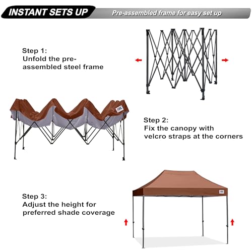 Image of ABCCANOPY Patio Pop Up Canopy Tent 10x15 Commercial-Series (Brown)