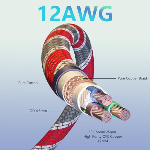 12AWG Audio Power Cable with 3-Prong Rhodium Plated Plugs 125V 15A(1M) by Monosaudio - Image 3