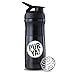 PURYA! SHAKER, borraccia fitness per frullati proteici e bevande, miscelazione ottimale grazie alla sfera a spirale, senza BPA e infrangibile, Nero, 828ml