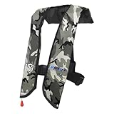 HWAYAN Automatic Inflatable Life Jacket | Inflatable PFD Jackets for Adults|Kayak Life Vest | for Outdoor Water Sports | Fishing Sailing | Jet Skiing | Supports up to 330 lbs (White Camouflage 609)