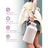 Coolflask 64 Oz Water Bottle Insulated With PU Leather Sleeve Half Gallon Water Bottle Color Contrast Straw Lids Stainless Steel Metal Large Water Jug Kee - View #6