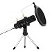 Portable Mini Condenser Microphone for Iphone Phone With Stand Built-in Sound Card Echo Recording Karaoke Singing by XIAOKOA