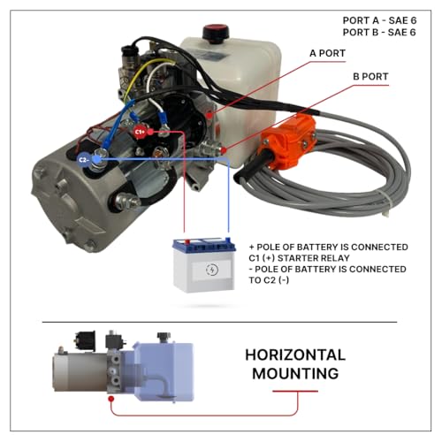 Magister Hydraulics HPU-DT-111-12VDC-DA-08 Hydraulic Pump For Dump Trailer 12 Volt Dc Double Acting - Solenoid Hydraulic Power Unit 8 Quart Plastic Tank thumb #4