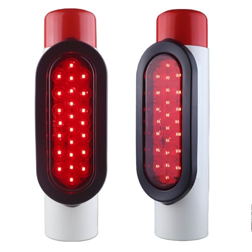 XtraGlow Boat Trailer Guide Post LED Pole Light Set DOT SAE Approved 12V IP67 Waterproof PVC Pipe Tail Lights Fully Sealed Submersible with Turn Signal Brake and Marker Light Functions