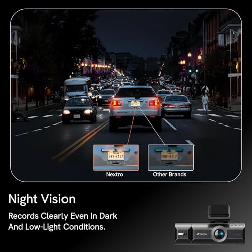 Image of Nextro X900 TriVision Dashcam, 4K Front + 1K Rear + 1K Cabin Triple Channel, Sony STARVIS, ADAS, GPS, 180 Cabin Fisheye, 6G+IR Lens, Wi-Fi App, Night Vision, WDR, G-Sensor, Voice Recording