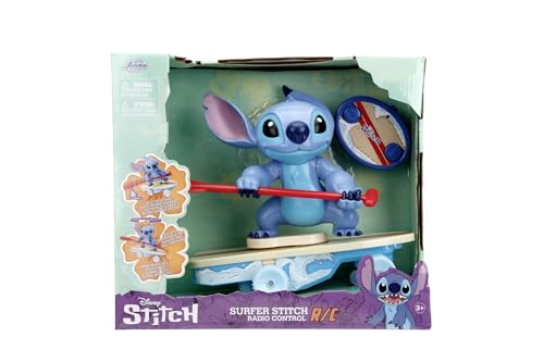 Jada Toys RC Surfer Stitch (25 cm) - ferngesteuertes Disney Fahrzeug mit 360°-Spins und Stunts, Spielzeug für Fans und Kinder ab 3 Jahre inkl. Fernbedienung