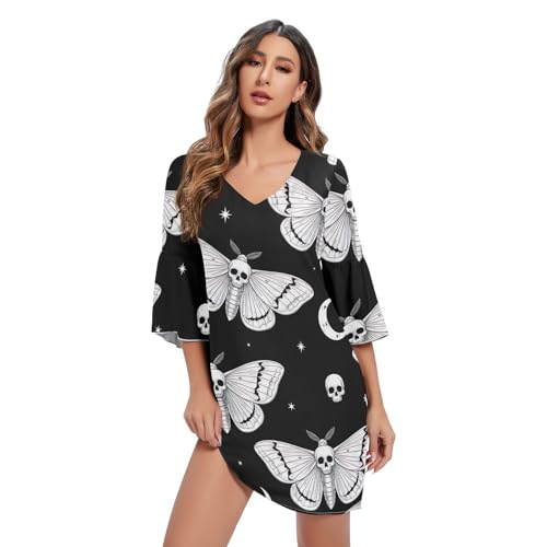 Robe en mousseline noire légère motif papillon pour rester fraîche et élégante en été