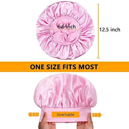 Satin Bonnets For Black Women, 4Pcs Hair Bonnet For Sleeping Silk Night Sleep Cap For Girls Galina`s Beauty (4Pcs-Solid Color) … #TOP2