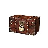 5. Retro Hardware und Design - Durable Sperrholz und Kunstleder Brust hat dekorative Hardware und Riemen für einen authentischen, Vintage-Look and Feel.