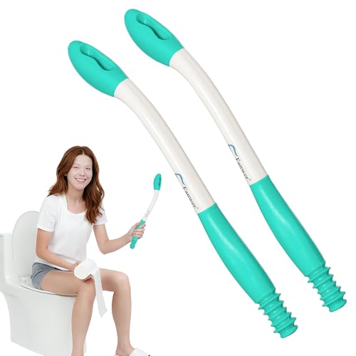 2PCS Herramientas para el Inodoro Bottom Wiper, Self Wipe Aid Helper, Ayudas para el Inodoro Herramientas para Limpiar, Papel higiénico Agarre de Tejido Easy Wipe - Ayuda para discapacitados