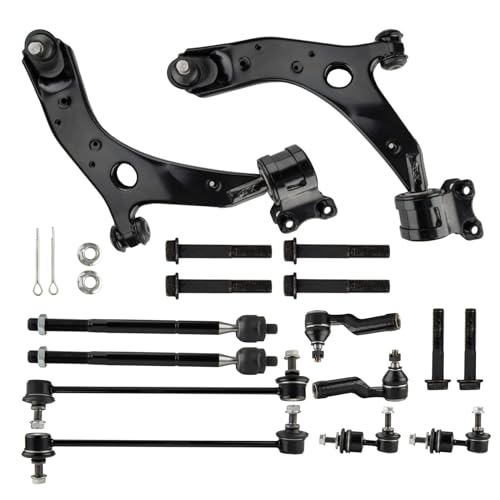 Torchbeam 10Pcs Front Lower Control Arms, Suspension Kit with Ball Joint Tie Rod End Sway Bar Link for MAZDA3 2004-2009, MAZDA3 Sport 2009, MAZDA5 2006-2015, K620040 K620041 K80235