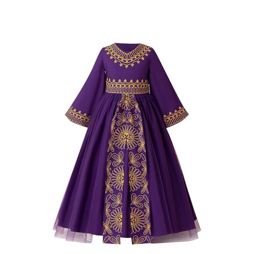 Muslim Girls Abaya Long Sleeve Prayer Dress Middle East Muslim Dubai Robe 2025 Ramadan Eid Eid Kaftan for 4-8 Years