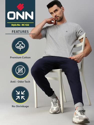 Image of ONN Men's Half Sleeves Round Neck 100% Cotton T-Shirt