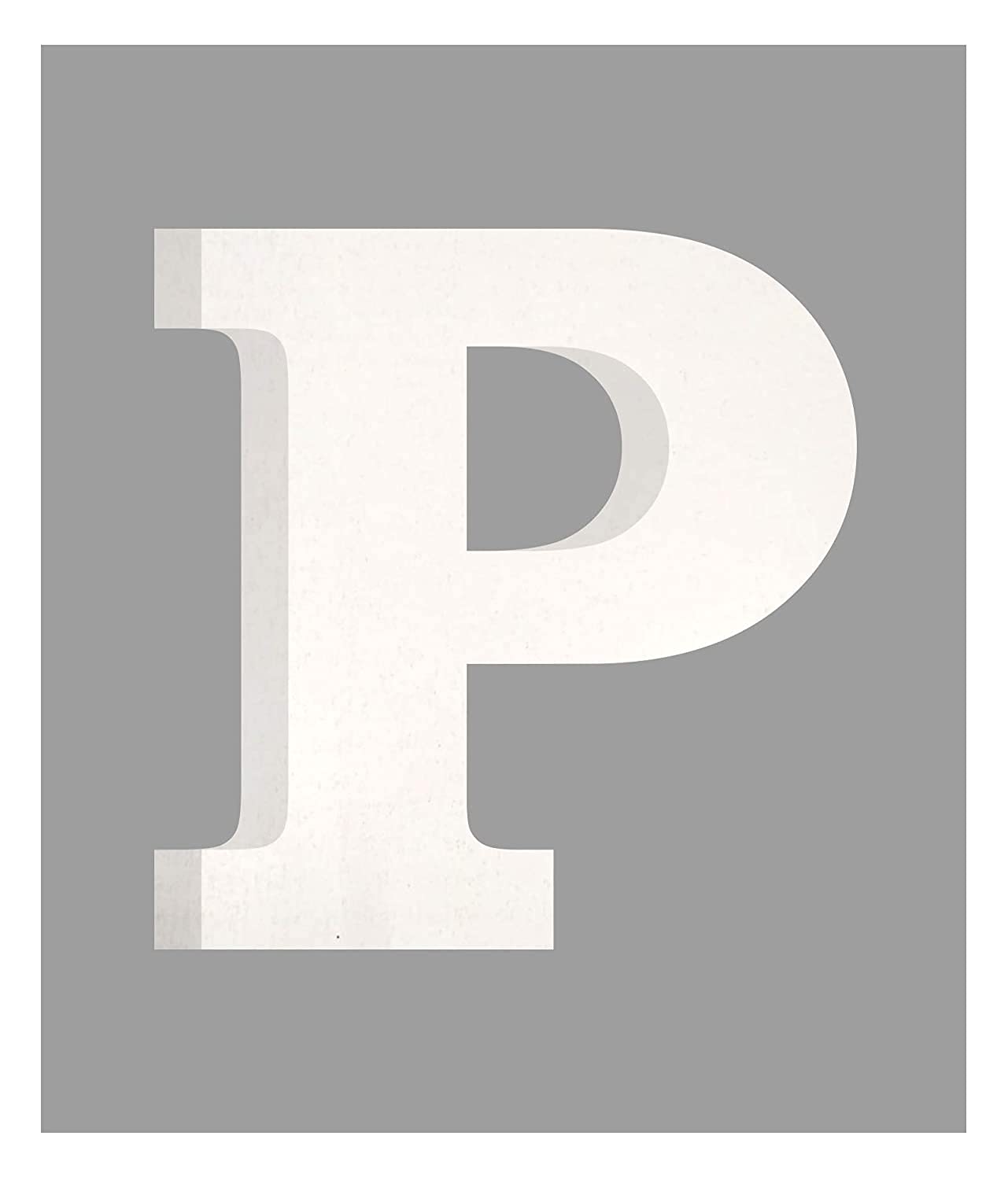 AM Designs AmericanElm 5 Inch White P Letter- English Upper Case Alphabets Cutouts for Art and Craft Work