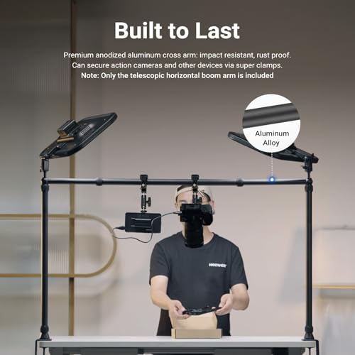 Image of NEEWER 2.8-4.9ft Horizontal Boom Arm Only for NEEWER NK002 & NK003 Overhead Desk Camera Mount Rig Webcam Stand, Telescopic Crossarm for Phone Holder LED Light Video Recording Streaming, NK009