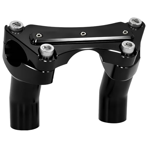 MTO-JQ Black 1 Pullback Handlebar Risers and Top Clamp Kit 3.5 Tall for Harley Touring Sportster Softail Dyna Models (Rise Height: 3.5 For 1 Bar) (1 Handlebar Top Riser Clamp