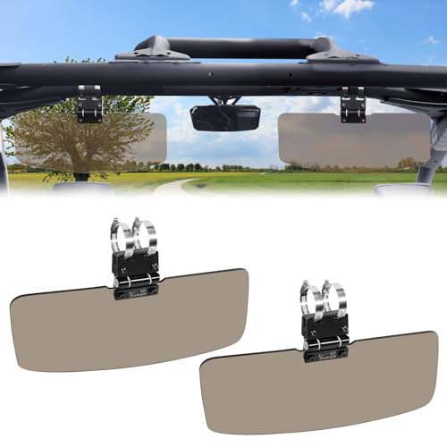 StarknightMT 2 Packs UTV Sun Visor for 1.5”-2” Roll Bars, Sun Protection Visors Compatible with Polaris RZR Can am Maverick X3 Defender Commander Kawasaki Mule Pioneer 1000