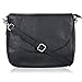 Small Vintage Look Genuine Leather Shoulder Crossbody Purse Crossover Bag for Women (Black NDM)