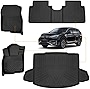 DiffCar 2017 2018 2019 2020 2021 2022 Honda CRV Floor Mats & Cargo Liner (Not for Hybrid), All Weather Floor Mats & Trunk Mat for Honda CRV Accessories(Cutting Trunk mat fit Subwoofer,CRV Touring)