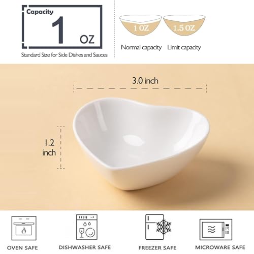 Uibfcwn 20 Pack Soy Sauce Dishes/Bowls, Heart Shaped Dip Bowls Set thumb #1