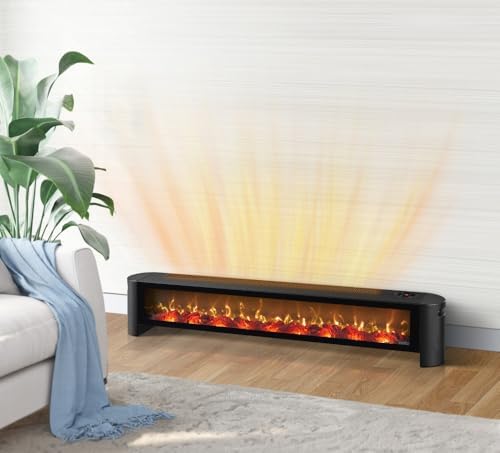 duraflame Electric Fireplace Baseboard Heater, Black - Thumbnail 3