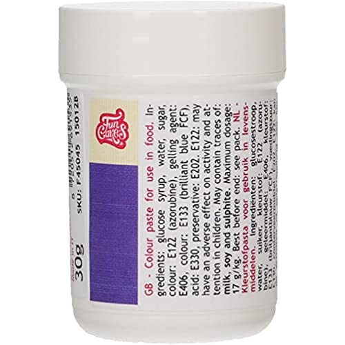 FunCakes Pâte Colorante Alimentaire Violet; Pâte colorante alimentaire concentrée pour pâte, crème, pâte à sucre, pâte d'amande, pâte, pâte à...