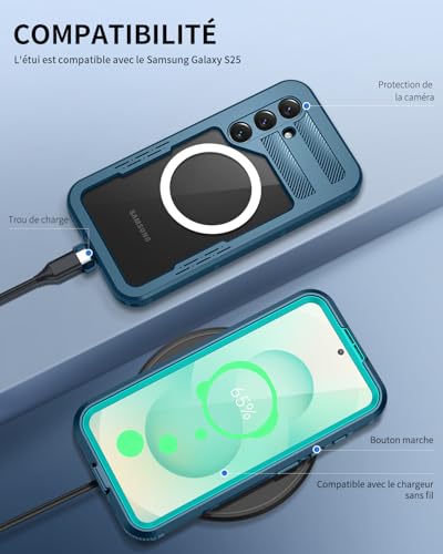 Coque étanche Samsung S25 résolvant les risques de casse d'écran et d'infiltration