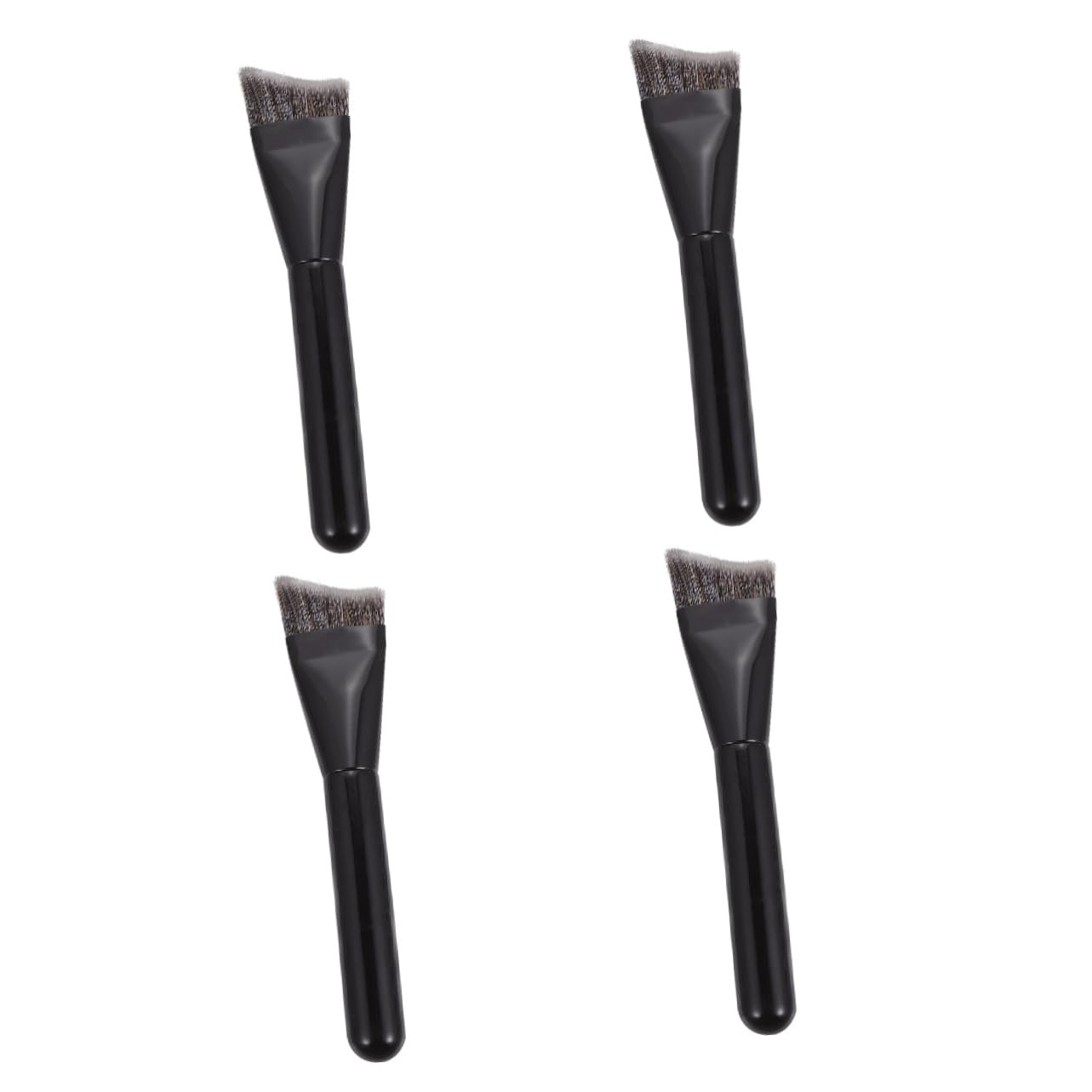 Healeved 4pezzi Shaped Contouring Brush Per Makeup Pennello Fondotinta Legno Nero Per Contouring e Trucco Professionale Strumento Essenziale Per Bellezza e Saloni