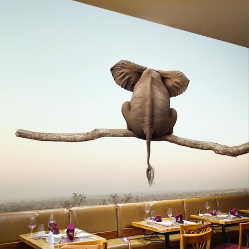 Papier peint intissé éléphant panoramique grand format pour cacher mur - 2