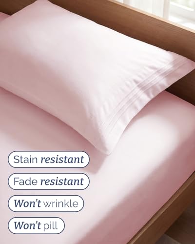 Twin Size 3 Piece Sheet Set - Comfy Breathable & Cooling Sheets - Hotel Luxury Bed Sheets for Women & Men - Deep Pockets, Easy-Fit, Soft & Wrinkle Free Sheets - Lavender Pink Oeko-Tex Bed Sheet Set — view 5