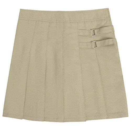 Falda pantalón plisada de niñas con dos pestañas marrón
