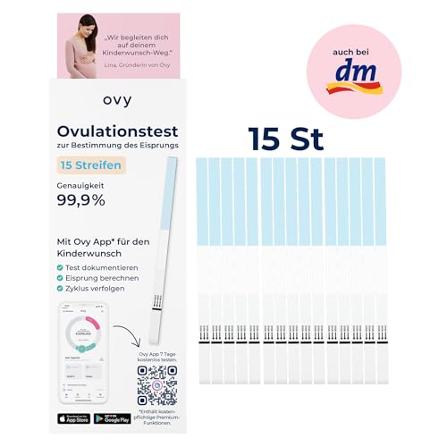 Ovulationstest Ovy zum Nachweis des Eisprungs, 15 LH Streifen