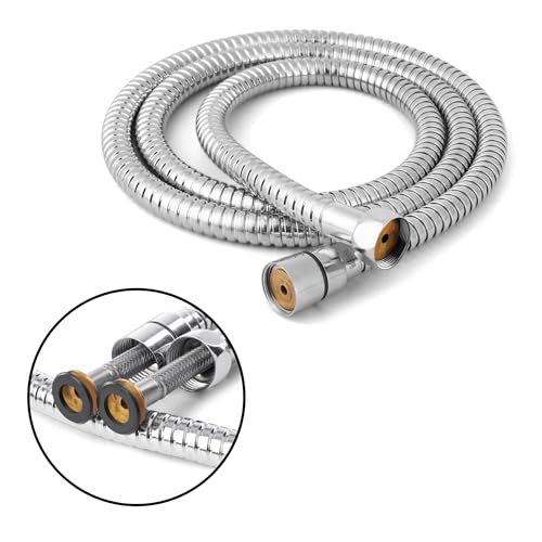 Image of Mila Hose SS304 PVC Braided 1.5M with Brass Nut | Chrome Finish Bathroom & Kitchen Accessory | Flexible, Leak-Proof & Corrosion Resistant Pipe | 3-Year Warranty