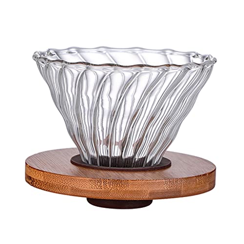 XIMING ーヒーフィルターカップマニュアル注ぐ円錐形漏斗コーヒー漏れカップコーヒーメーカー木製パレットホーム醸造 - 大きい