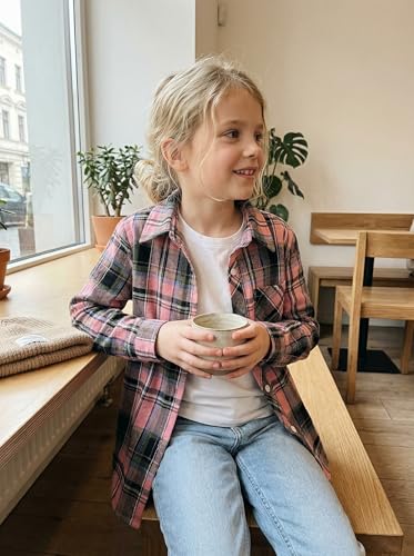 Image of SELINK Girls Long Sleeve Flannel Buffalo Plaid Button Down Shirt