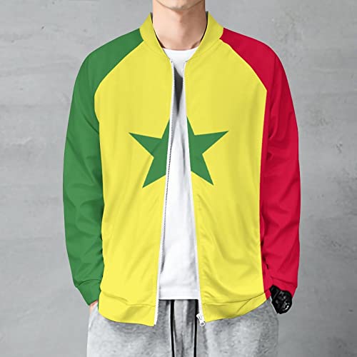 Fattyeery Mens Pullover Jacket Senegal Flag Autumn Soft and Comfortable Loose Hip-Hop for Men Long-Sleeved Sweatershirt for Boys XL2