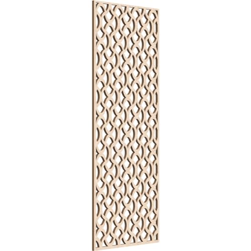 Image of 17 3 /8 inchW x 44 3 /8 inchH x 3 /8 inchT Resort Decorative Fretwork Wood Wall Panels, Red Oak