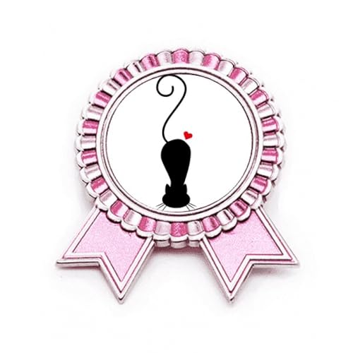 Broche chat en métal silhouette rose taille M le cadeau idéal pour les amoureux des chats